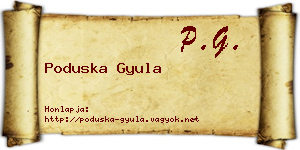 Poduska Gyula névjegykártya