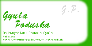 gyula poduska business card